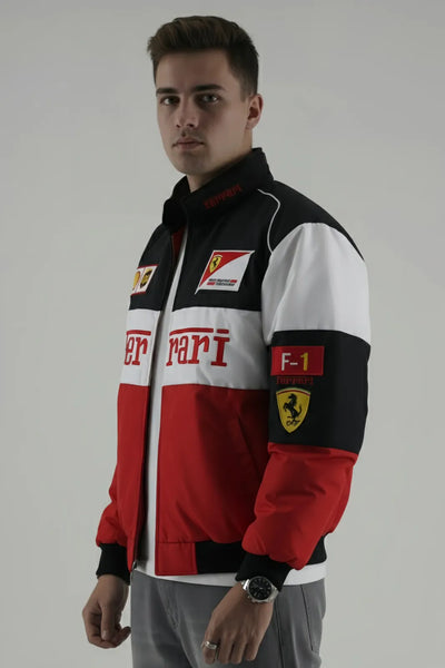 Ferrari F1 Inspired Parachute Bomber Racing Jacket by THE DRIP SOUL