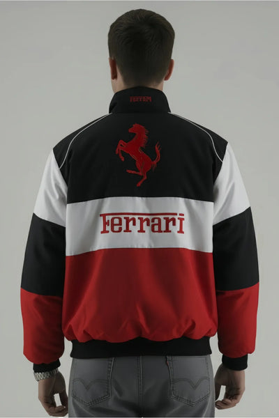 Ferrari F1 Inspired Parachute Bomber Racing Jacket by THE DRIP SOUL