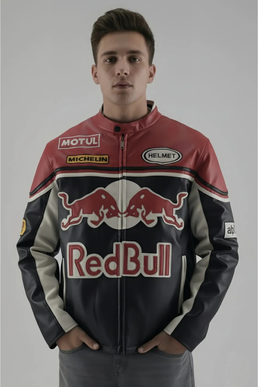 RedBull F1 Racing Leather Jacket – Premium Motorsport Jacket by THE DRIP SOUL