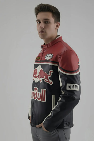 RedBull F1 Racing Leather Jacket – Premium Motorsport Jacket by THE DRIP SOUL