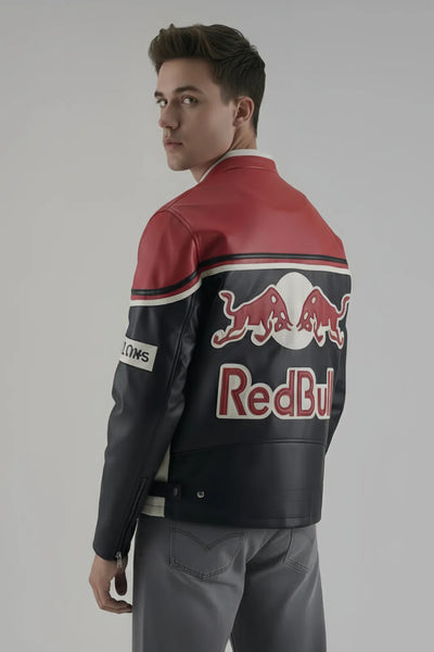 RedBull F1 Racing Leather Jacket – Premium Motorsport Jacket by THE DRIP SOUL