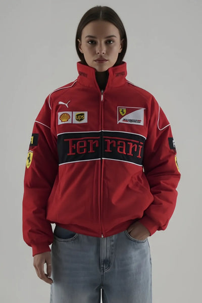 THE DRIP SOUL Scuderia Ferrari F1 Jacket–  Velocity Motorsport Bomber Jacket