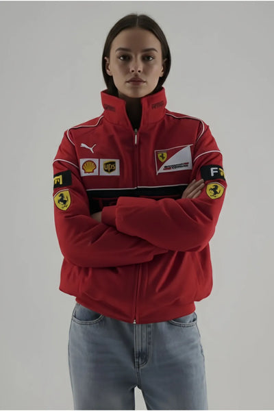 THE DRIP SOUL Scuderia Ferrari F1 Jacket–  Velocity Motorsport Bomber Jacket