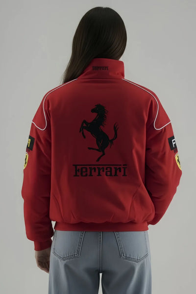 THE DRIP SOUL Scuderia Ferrari F1 Jacket–  Velocity Motorsport Bomber Jacket