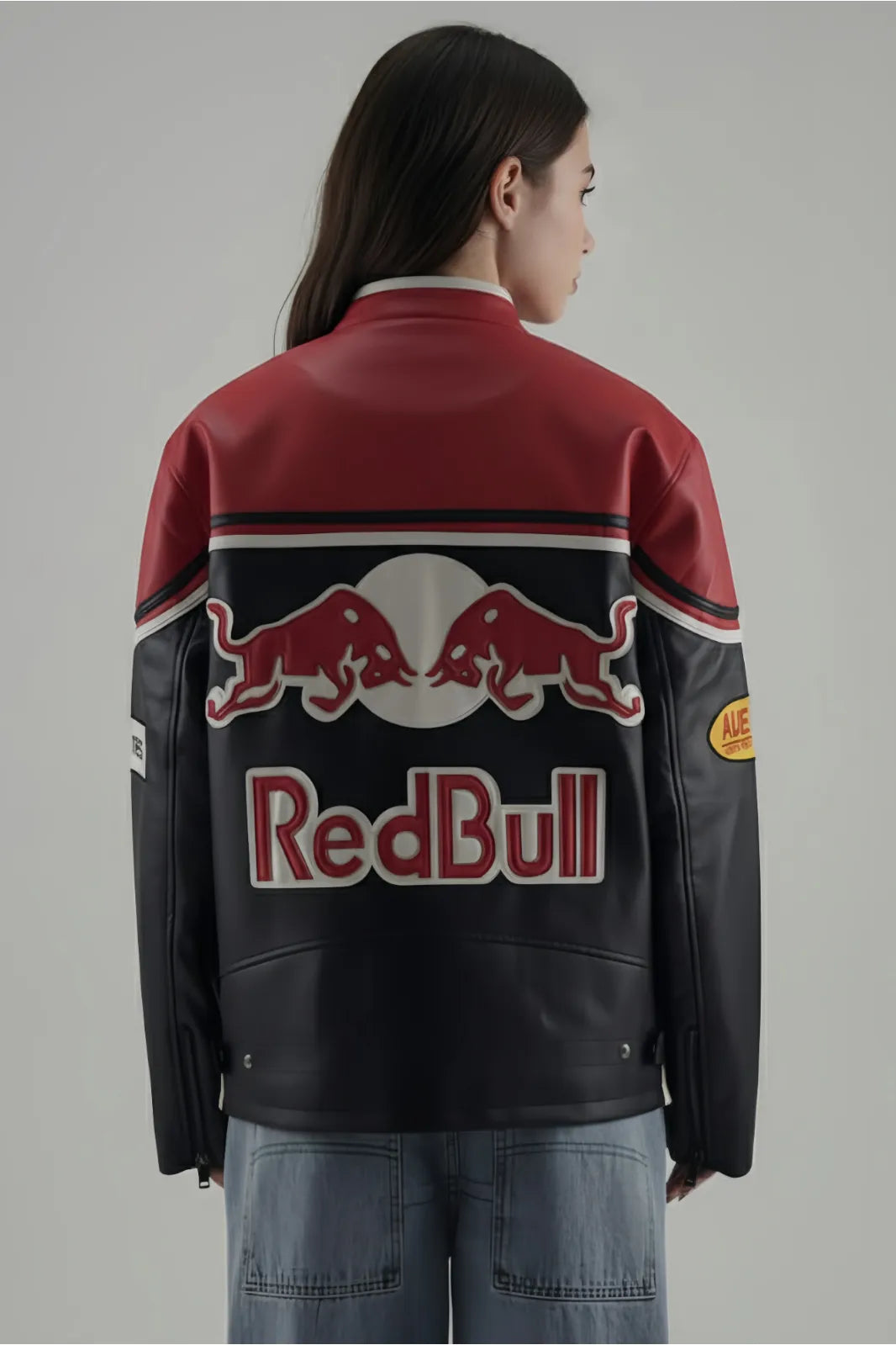 Limited Edition Red Bull Racing Leather Jacket – Premium F1 Look | THE DRIP SOUL
